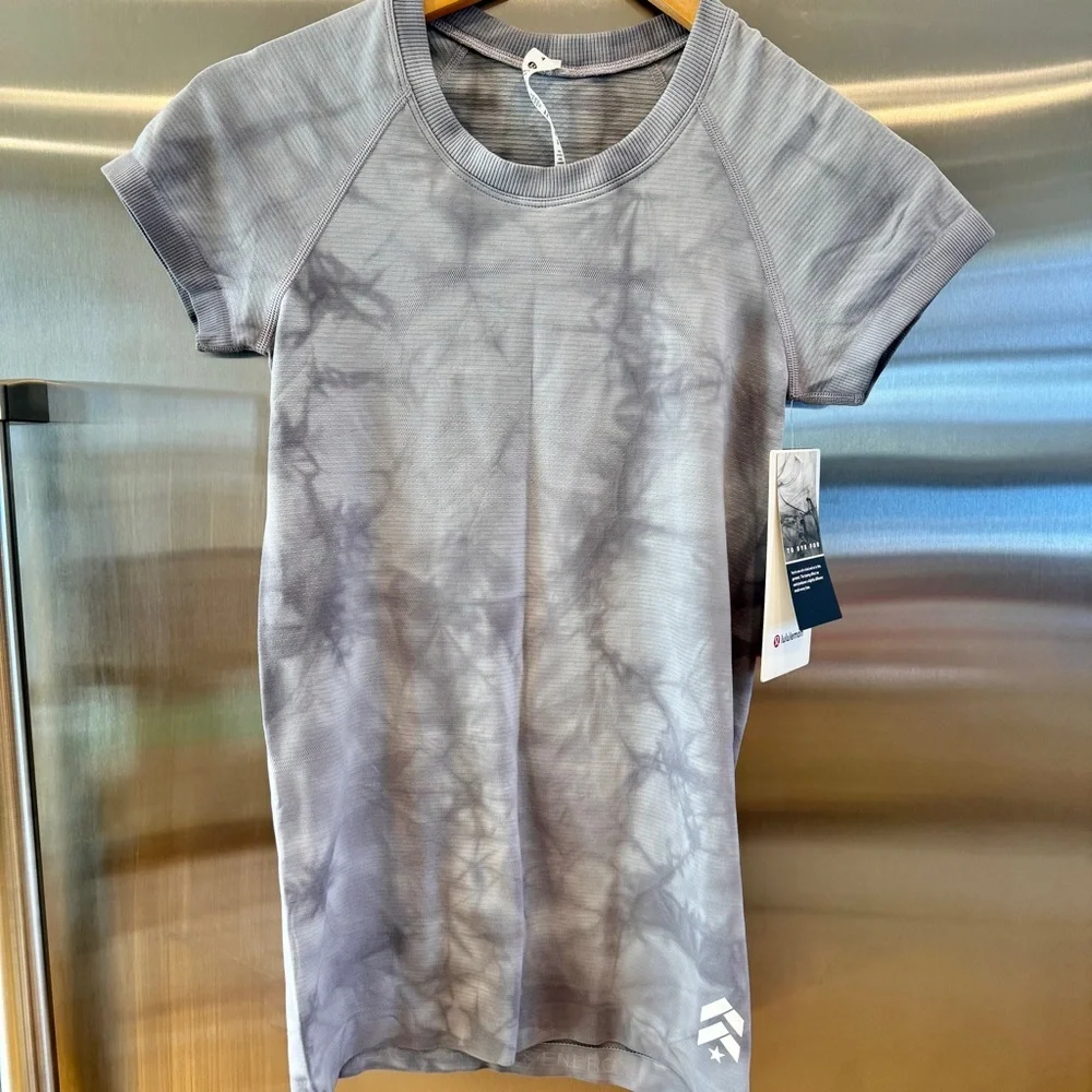 NWT Lululemon Swiftly Tech Short Sleeve Shirt 2.0 Marble Dye Rhino Grey Athletic
